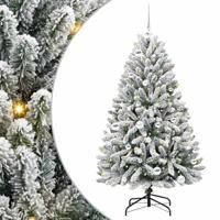 Kunstkerstboom met 150 LED Groen en Wit 150 cm PVC en Metaal - thumbnail