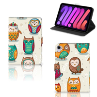 iPad Mini 6 (2021) Flip Case Vrolijke Uilen - thumbnail