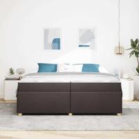 Bedframe met matras Donkerbruin 200 x 200 cm Stof - thumbnail