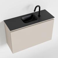 MONDIAZ OLAN 80cm toiletmeubel linen. LEX wastafel urban midden 1 kraangat - thumbnail