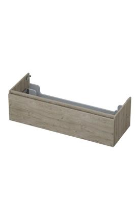 Onderkast INK 1 lade greeploos met houten keerlijst 120 cm x 45 cm x 35 cm Greige eiken 1257559