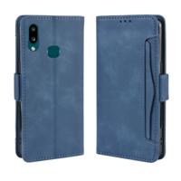 Voor Galaxy A10s portemonnee stijl huid voelen kalf patroon lederen draagtas met aparte kaartsleuf (blauw) - thumbnail