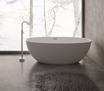 Royal plaza Lengua vrijstaand bad 180x80cm ovaal met pop up mat zwart 1640779