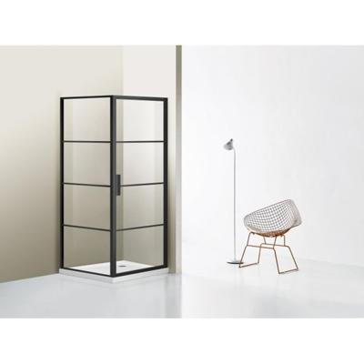 Marenza Bellini Douchecabine - 100x100cm - veiligheidsglas - frame lines buitenzijde - anti kalk - mat zwart sw491680/sw491683 Marenza Bellini Douchecabine - 100x100cm - veiligheidsglas - frame lines buitenzijde - anti kalk - mat zwart sw491680/sw491683