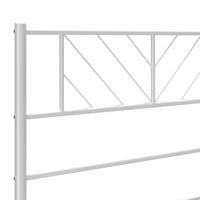Bedframe met hoofd- en voeteneinde metaal wit 150x200 cm - thumbnail