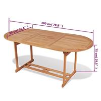 Tuintafel 180x90x75 cm massief teakhout - thumbnail
