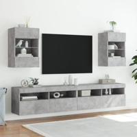 Tv-wandmeubel met LED-verlichting 40x30x60,5 cm betongrijs - thumbnail