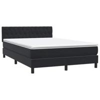 Boxspring met matras fluweel zwart 160x210 cm - thumbnail