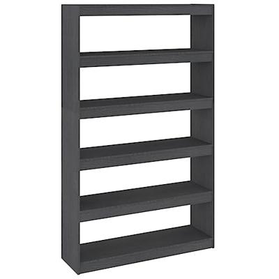 Boekenkast/kamerscherm 100x30x167,5 cm massief grenenhout grijs - thumbnail