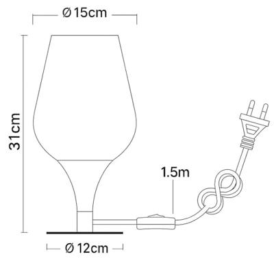 Globo Zwarte tafellampMaxy Ø 15cm - 15548T2