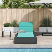 Ligbed met zwevend kussen poly rattan zwart - thumbnail