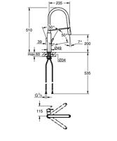 Grohe QuickFix Feel keukenmengkraan met flexibele uitloop RVS - thumbnail