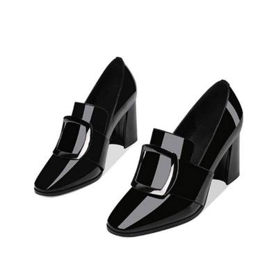 Kleine schoenen dik met enkele schoenen vrouwen schoenen maat: 39 (zwart)