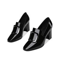 Kleine schoenen dik met enkele schoenen vrouwen schoenen maat: 39 (zwart) - thumbnail