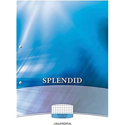 Aurora Splendid cursusblok, ft A4, 70 g/m², 2-gaatsperforatie, geruit 5 mm, 100 vel