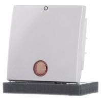 Berker S1 drukknop voor 2 polige schakelaar met controlevenster polarwit glanzend - thumbnail