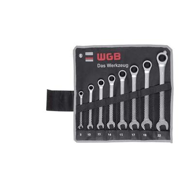 WGB steekringsleutelset met Ratel 8-19mm in etui, 5-delig mat