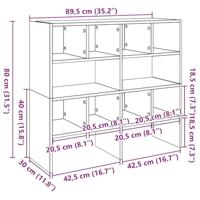 Schoenenrekken 2 st stapelbaar 89,5x30x40 cm bruin eikenkleur - thumbnail