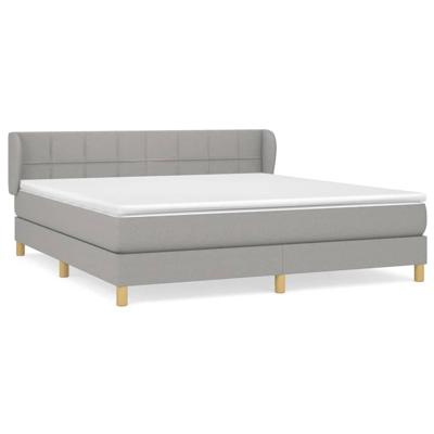 Boxspring met matras stof lichtgrijs 160x200 cm