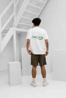 Jorcustom Script Mesh Loose Fit Zomerset Heren Wit/Groen - Maat S - Kleur: DonkergroenWit | Soccerfanshop Jorcustom Script Mesh Loose Fit Zomerset Heren Wit/Groen - Maat S - Kleur: DonkergroenWit | Soccerfanshop