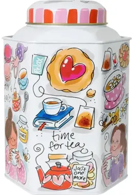 Blond Amsterdam voorraadpot blik time for tea 11.5x11.5x17cm multi