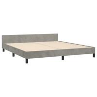 Bedframe zonder matras 160x200 cm fluweel lichtgrijs - thumbnail