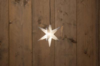 3D Ster Wit 12Cm / 1Led Warm Wit / 1,5M Transparant Aanloopsnoer / 3Xaa B.O With 6/18H Timer / Pet Box kerstverlichting Anna's Collection - Annas collection