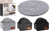 Onderzetter set Vilt 10cm 12 stuks met houder - thumbnail