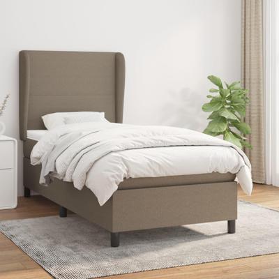 Boxspring met matras stof taupe 80x200 cm
