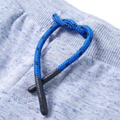 Kindershorts met trekkoord 116 gemleerd blauw - thumbnail