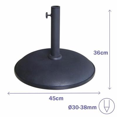Marbueno Base Parasol Rond Cement 45x36 cm 20KG Zwart Tuin, Zwembad en Terras Marbueno Base Parasol Rond Cement 45x36 cm 20KG Zwart Tuin, Zwembad en Terras