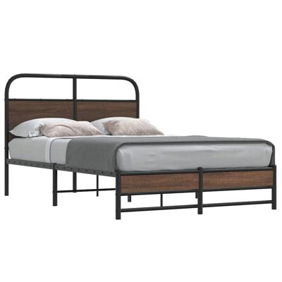 Bedframe zonder matras bewerkt hout bruin eikenkleur 140x190 cm