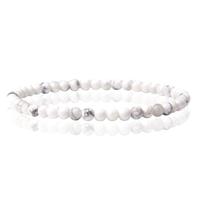Memphis Natuursteen Armband - 4mm Howlite - thumbnail