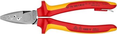 Knipex Krimptang voor adereindhulzen geïsoleerd | Meercomponenten-omhullingen | VDE-gekeurd - 97 78 180 T BK