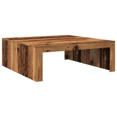 Salontafel 100x100x35 cm bewerkt hout oude houtkleurig