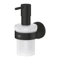 GROHE Essentials Zeepdispenser - 160ml - met houder - mat zwart 1022572430 - thumbnail