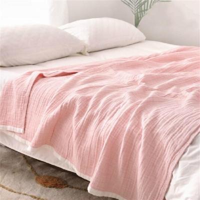 Lente en zomer dik gewassen gaas Six Layer NAP Air conditioning deken grootte: 150X200cm kleur: roze