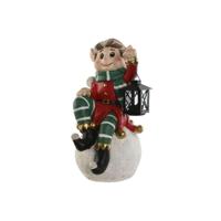 Kerstversiering Home ESPRIT Wit Zwart Rood Groen Elf 26 x 26 x 42 cm - thumbnail