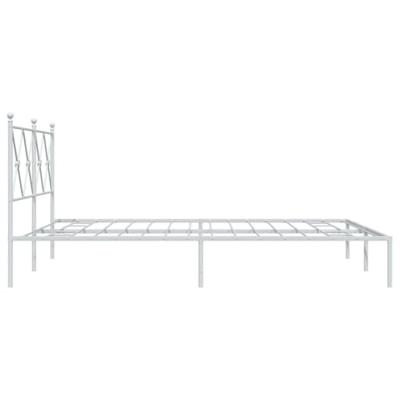 Bedframe met hoofdbord metaal wit 160x200 cm