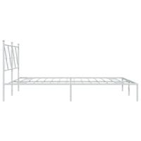 Bedframe met hoofdbord metaal wit 160x200 cm - thumbnail