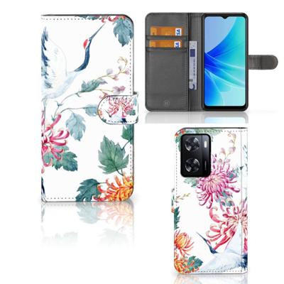 PPO A57 | A57s | A77 4G | Telefoonhoesje | Met pasjeshouder | Bird Flowers