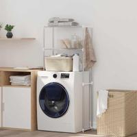 Wasmachineplank met plank Wit 63 x 27 x 136 cm Aluminium - thumbnail