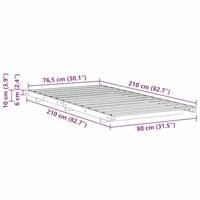 Bedframe Wasbruin 80 x 210 cm Massief grenenhout - thumbnail
