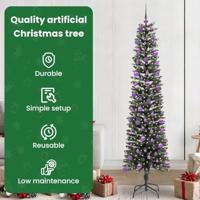 VidaXL Kunstkerstboom met 300 led groen 210 cm pvc en plastic en staal - thumbnail