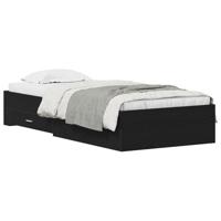 Bedframe met lades Zwart eiken 100 x 200 cm Bewerkt hout - thumbnail