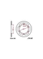 ESJOT Chain wheel 520 50z steel black - thumbnail