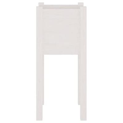 VidaXL Plantenbak 31x31x70 cm massief grenenhout wit