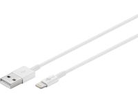 Goobay 54600 Lightning-kabel 1 m/Apple Lightning naar USB A oplaadkabel/high-speed 480 Mbits/oplaadkabel mobiele telefoon oplaadkabel iPad iPhone AirPods/wit / 1 m - thumbnail