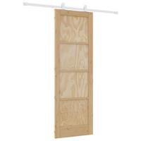 Schuifdeur met Hardware Set 73,5x211 cm Van Massief Vurenhout - thumbnail