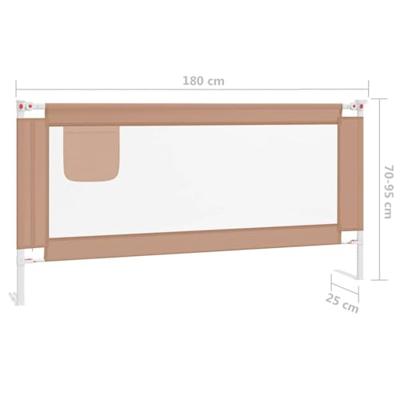 Bedhekje peuter 180x25 cm stof taupe - thumbnail